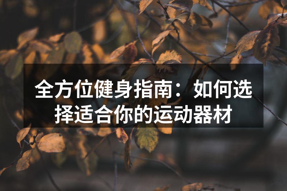 多样的运动器材选择